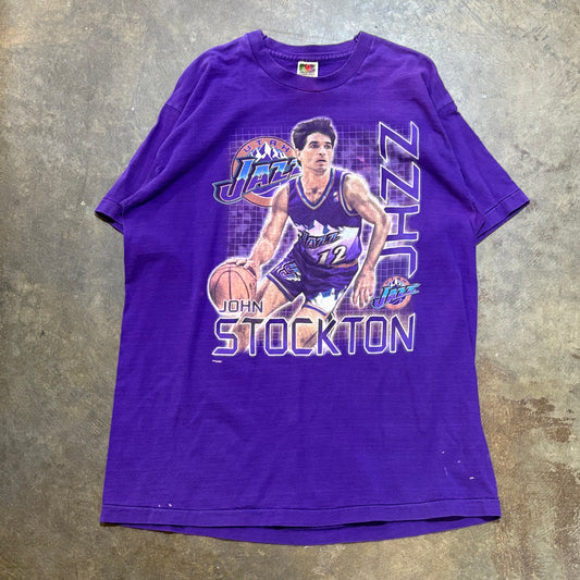 Purple John Stockton Utah Jazz Tee