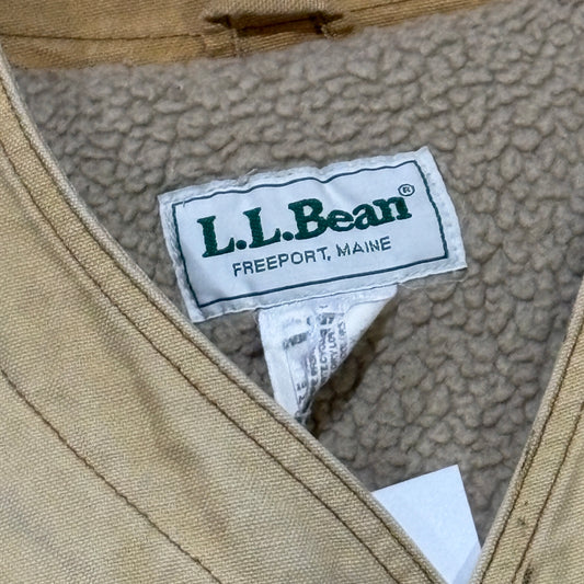 Tan Canvas Sherpa Lined LL Bean Vest