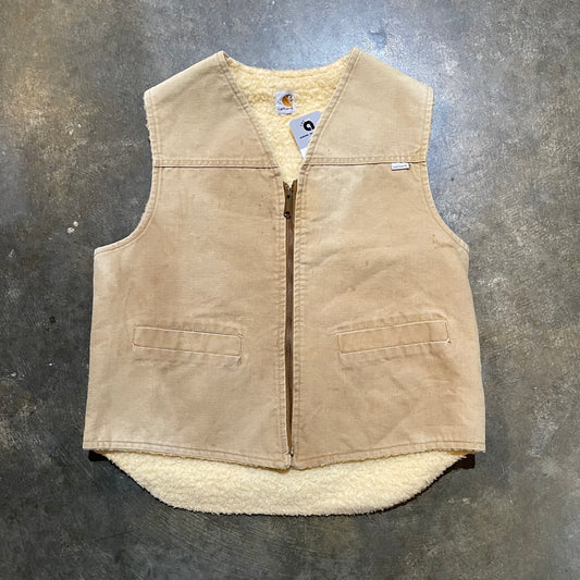 Tan Carhartt Light Sherpa Line Zip Up Vest