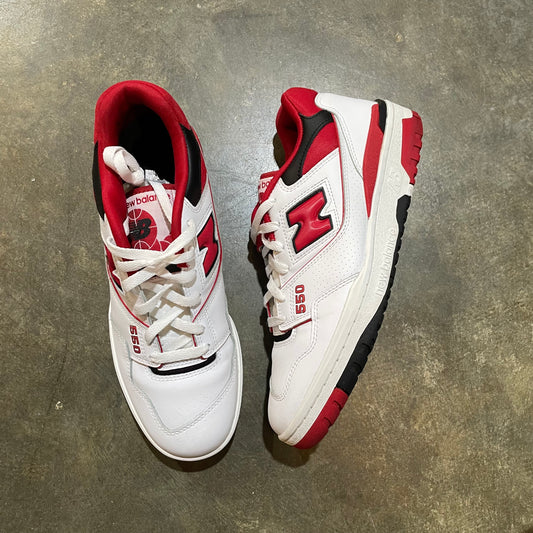 New Balance 550 White Red (No Box) 10.5
