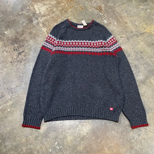 Quicksilver Grey/Red Stripes Sweater