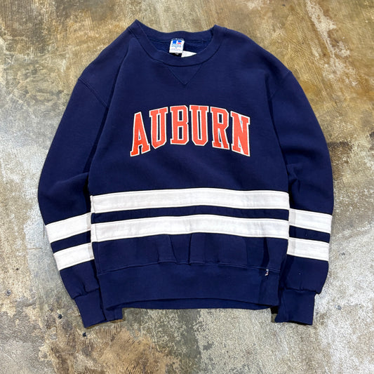 Auburn Arch Logo Russell Stripes Crewneck