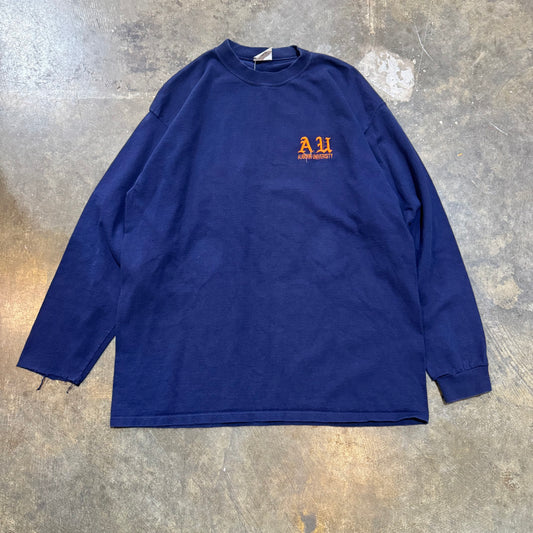 AU Orange Embroided Navy Auburn Tee