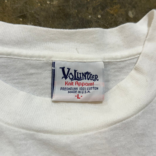 White AU Neon Orange Lines Tee