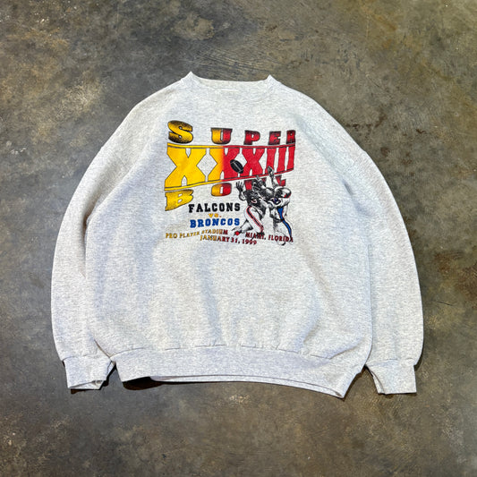 1999 Super Bowl XXXIII Falcons vs. Broncos Crewneck 1