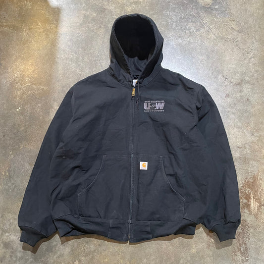 Black Carhartt Steel Workers Hooded Jacket3