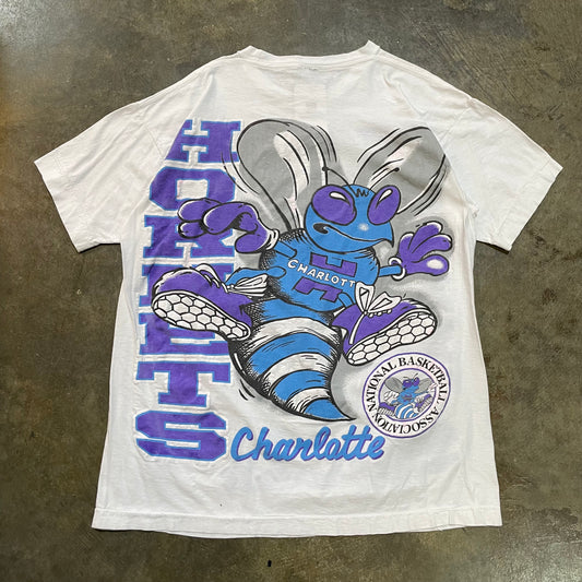 White AOP Charlotte Hornets Tee