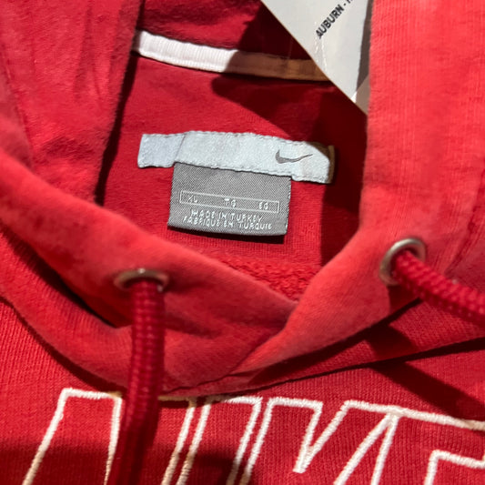 Red Nike White Logo Hoodie