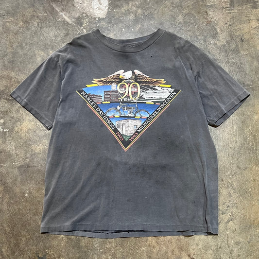 Black 1993 Harley Davidson 90 Years Tee