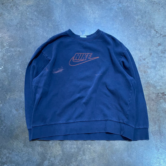 Blue Nike Stitched Swoosh Crew