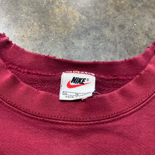 90's Nike Tonal Burgundy Crewneck Sweatshirt