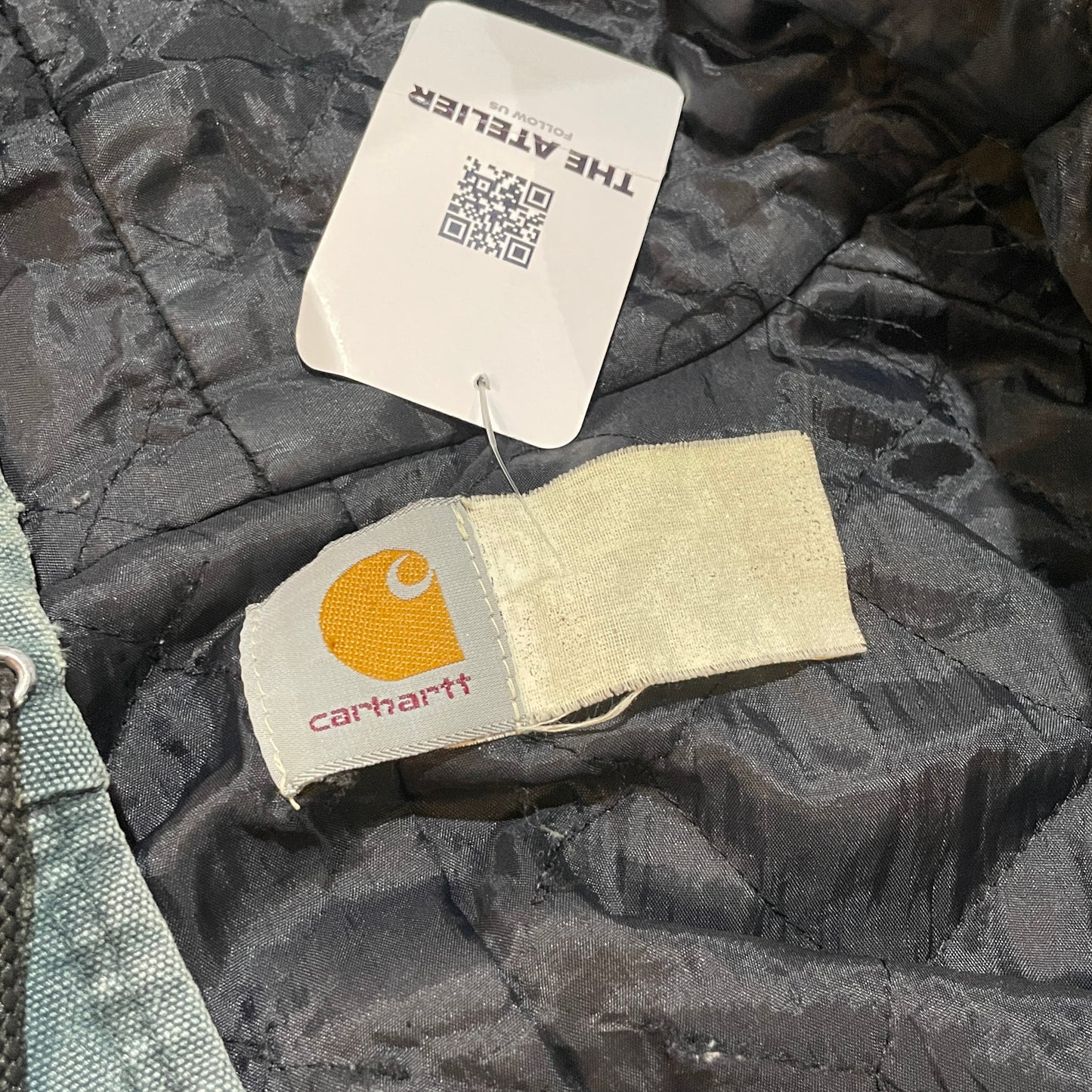 Green Carhartt Zip-Up Hooded Jacket Broken Zipper