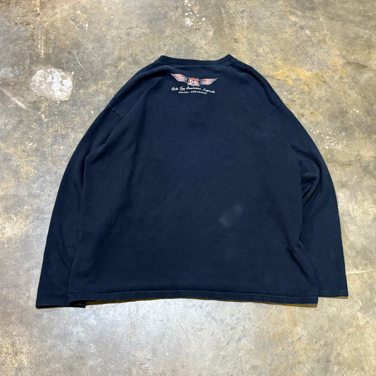 Black Harley Davidson LS Flame Henley