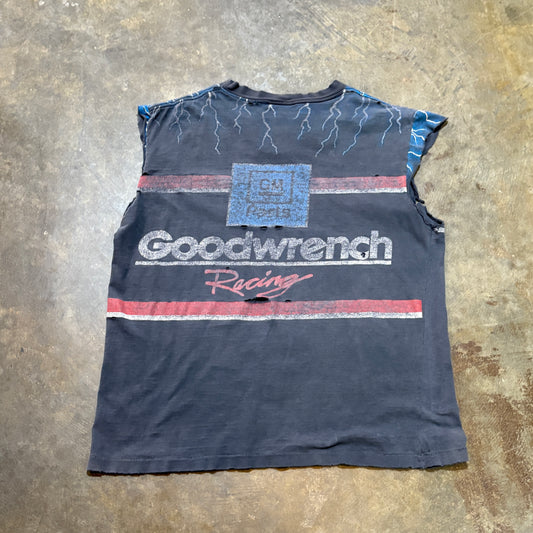 The Black Knight Lightning Cut Off Faded Tee