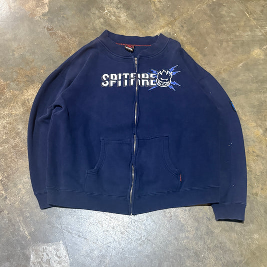 Navy Spitfire Zip Up Crew