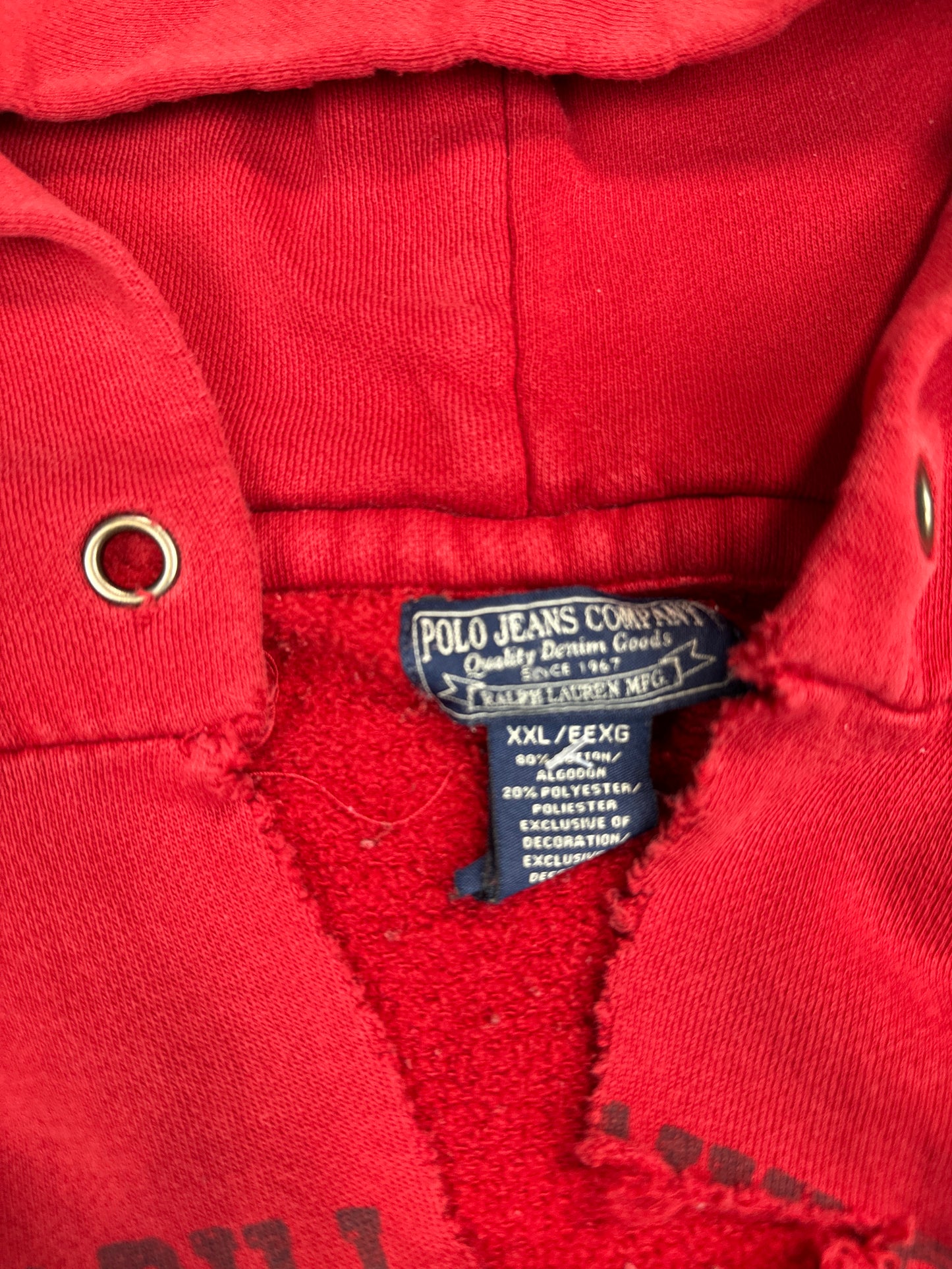 Ralph Lauren Polo Jeans Red Hoodie (XXL)