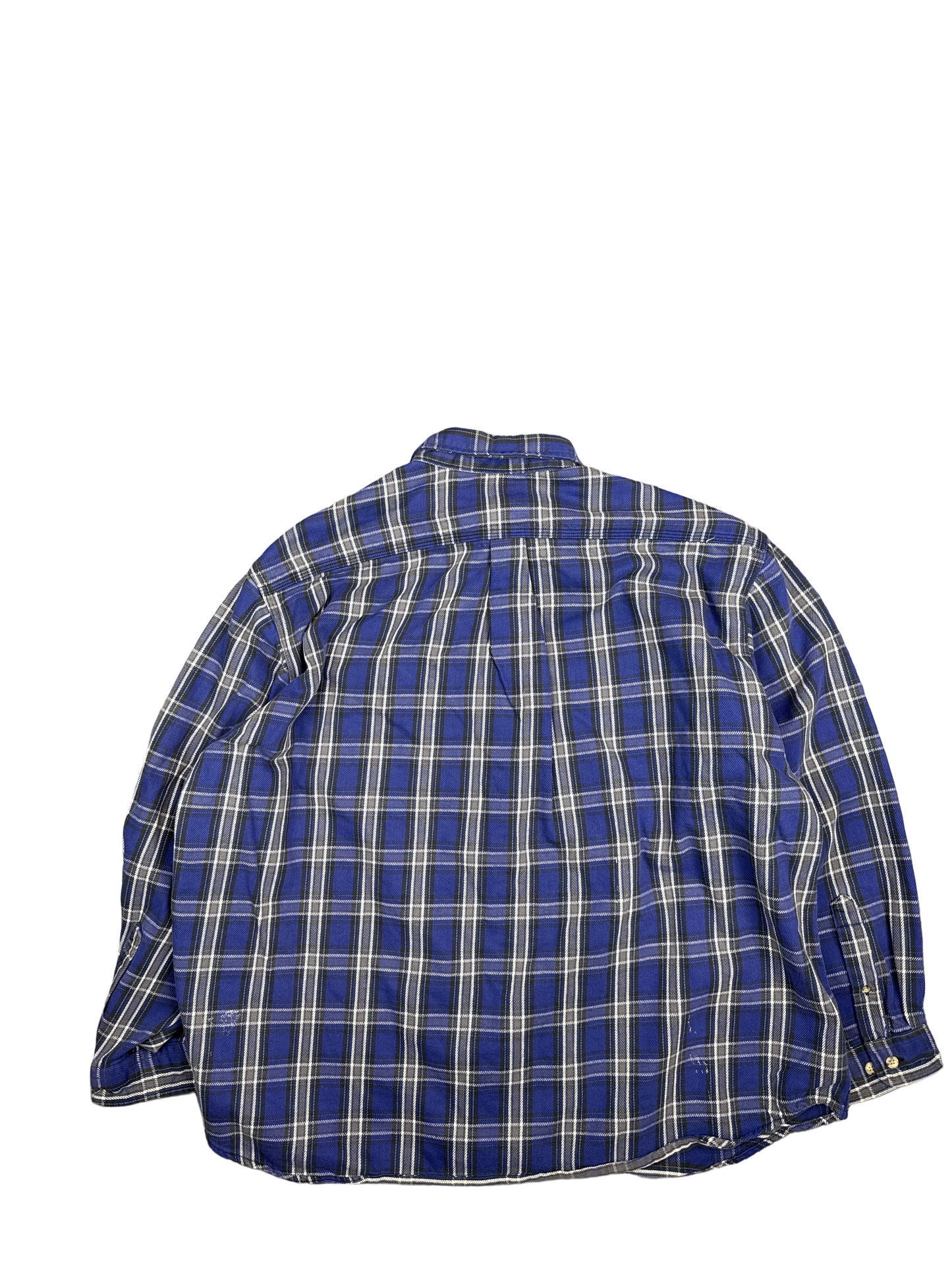 Carhartt Blue Plaid Cotton Flannel Button-Up Shirt (2XL)