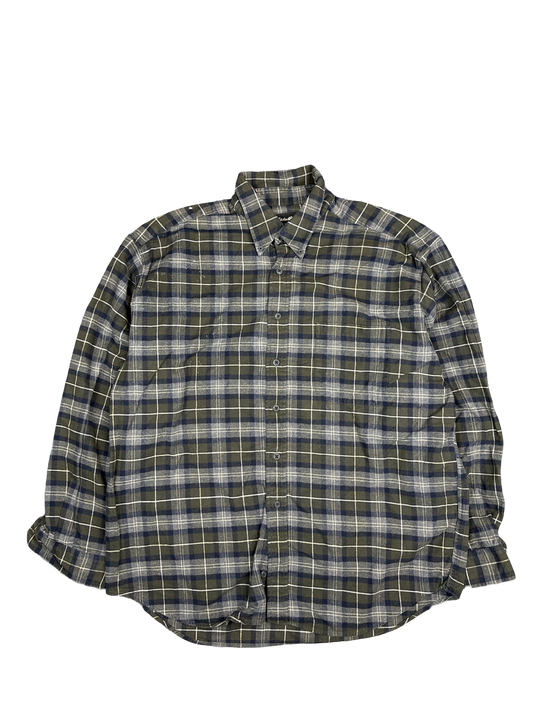 Eddie Bauer Plaid Flannel Button-Up Shirt (XL)