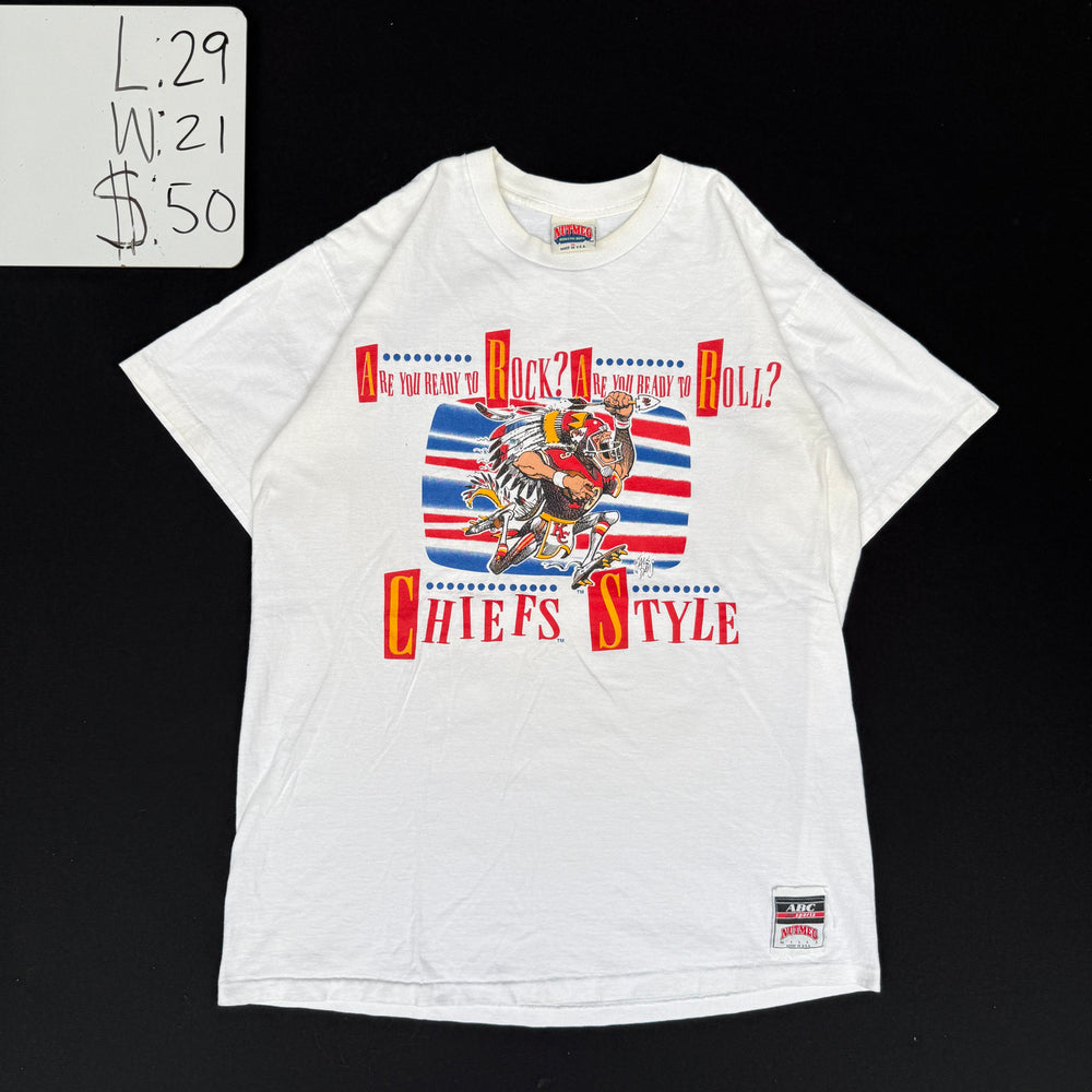 1990s Chiefs Style Nutmeg Graphic T-Shirt (XL)