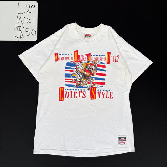 1990s Chiefs Style Nutmeg Graphic T-Shirt (XL)