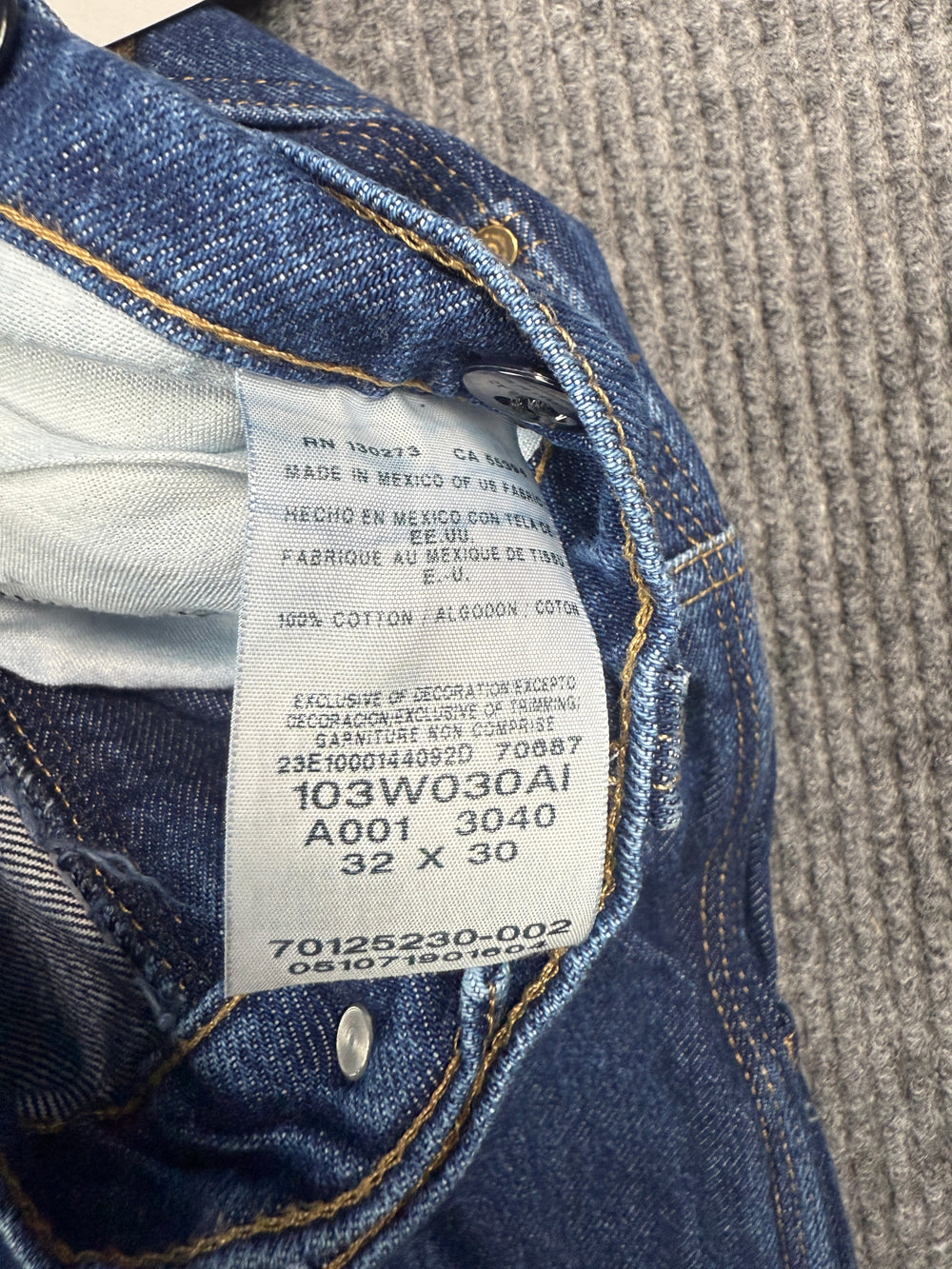 Wrangler Rigid Blue Denim Work Jeans (32x30)