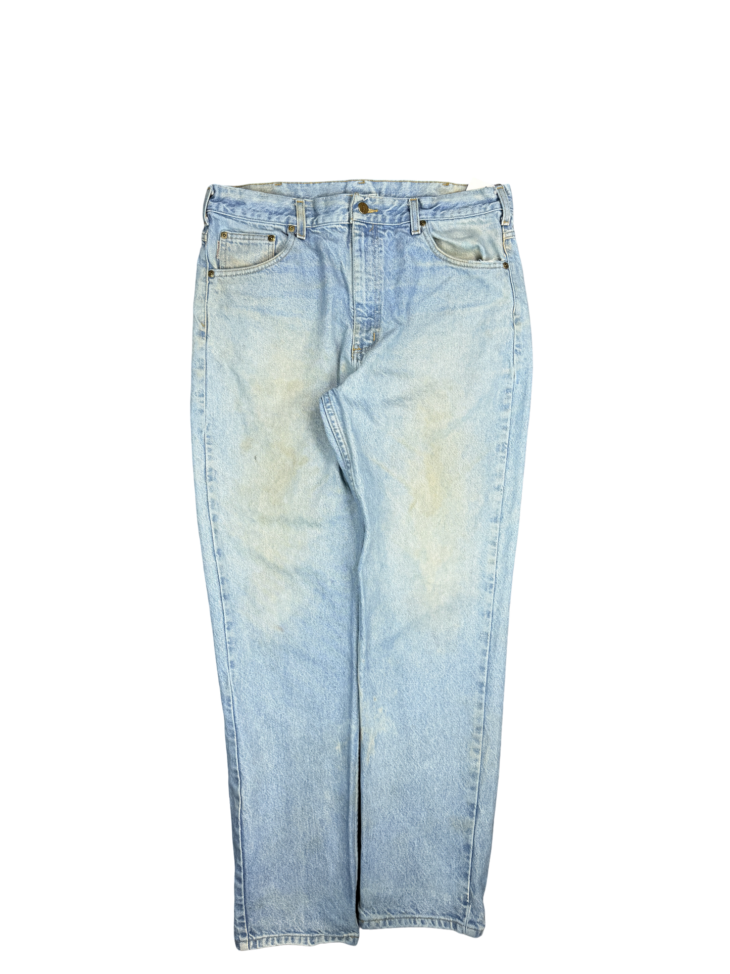 Carhartt Light Wash Denim Work Jeans (W34 L32)