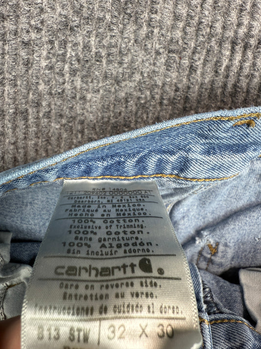 Carhartt Light Wash Denim Carpenter Pants (32x30)