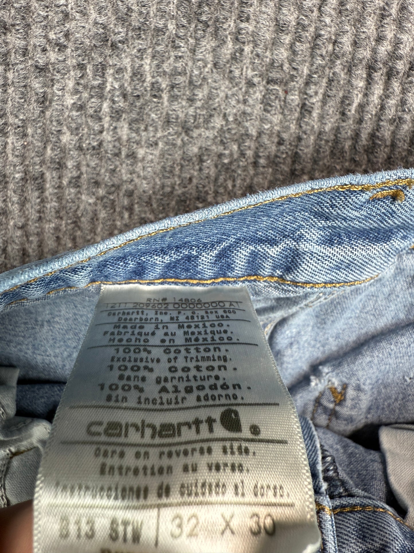 Carhartt Light Wash Denim Carpenter Pants (32x30)