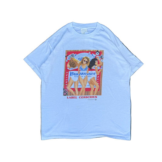 1990s Budweiser Label Conscious Graphic Tee (L)