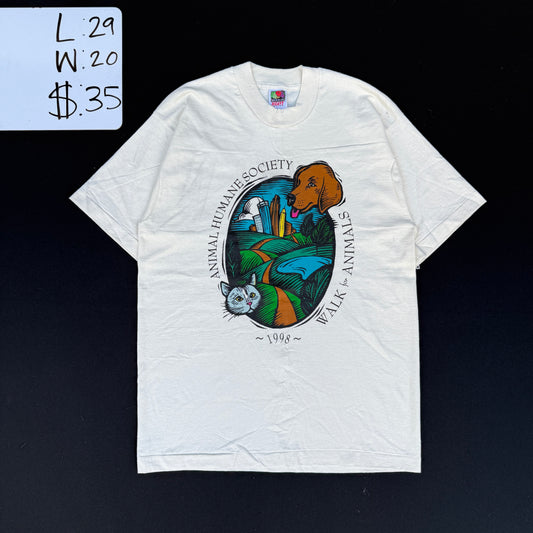 1998 Animal Humane Society Walk for Animals Graphic Tee (L)