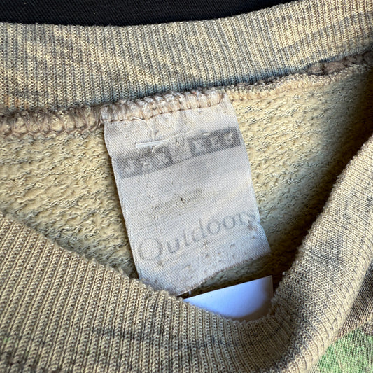 90s Hunting Camo Forest Print Sweatshirt (L)