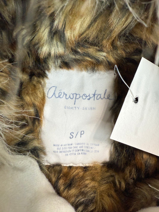 Y2K Aeropostale Faux Fur Hood Zip Hoodie (S)