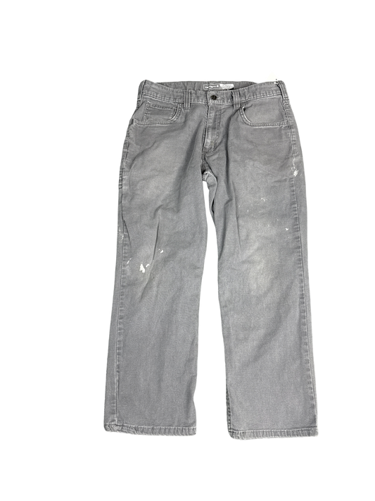 Carhartt Relaxed Fit Gray Work Pants (33x28)