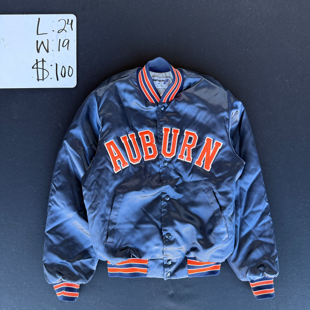 1980s Auburn Swingster Satin Varsity Jacket (S)