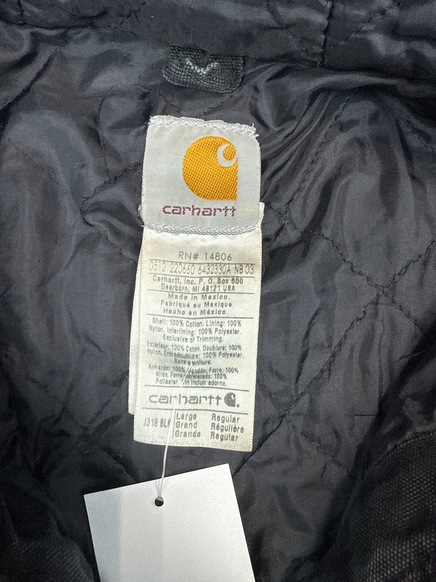 Carhartt Black Duck Canvas Hooded Work Jacket (L)