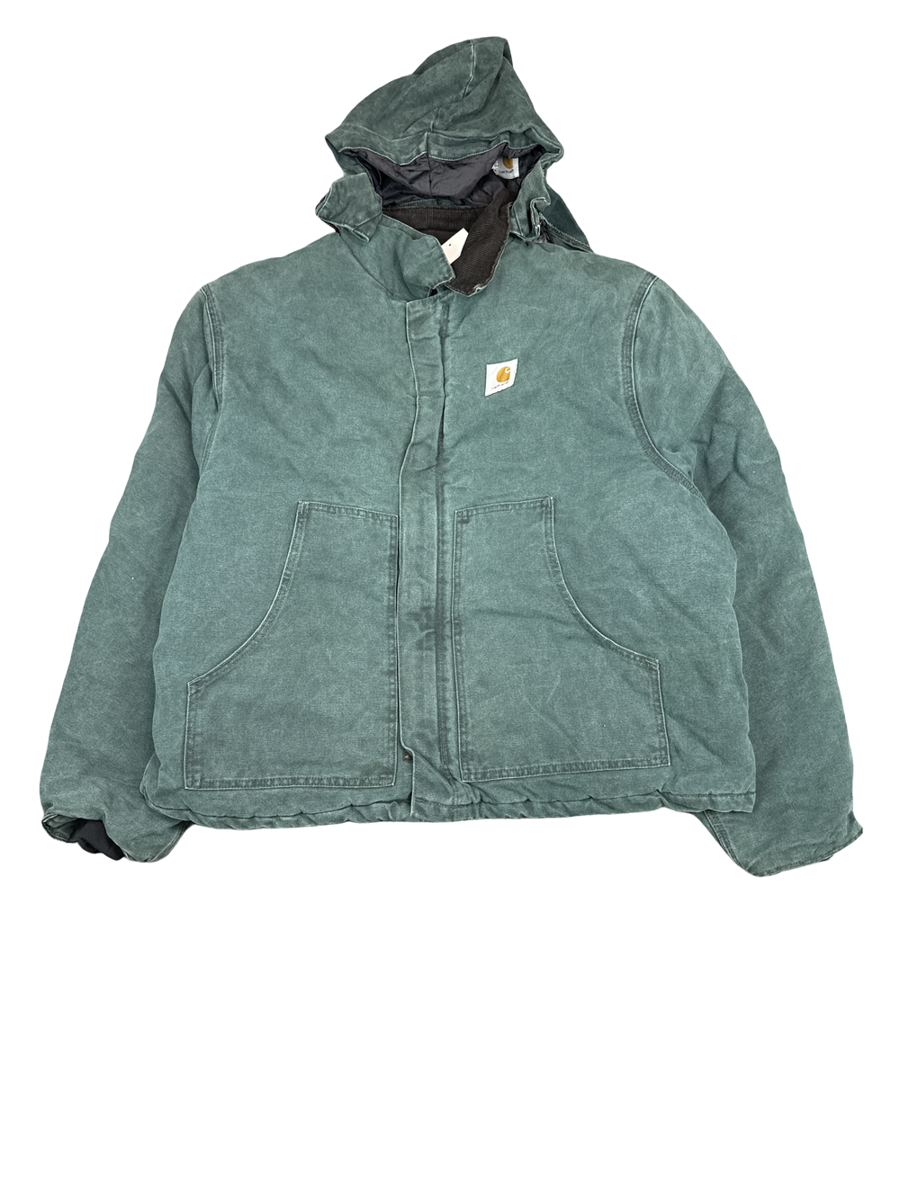 Carhartt Green Canvas Hooded Work Jacket (2XL)