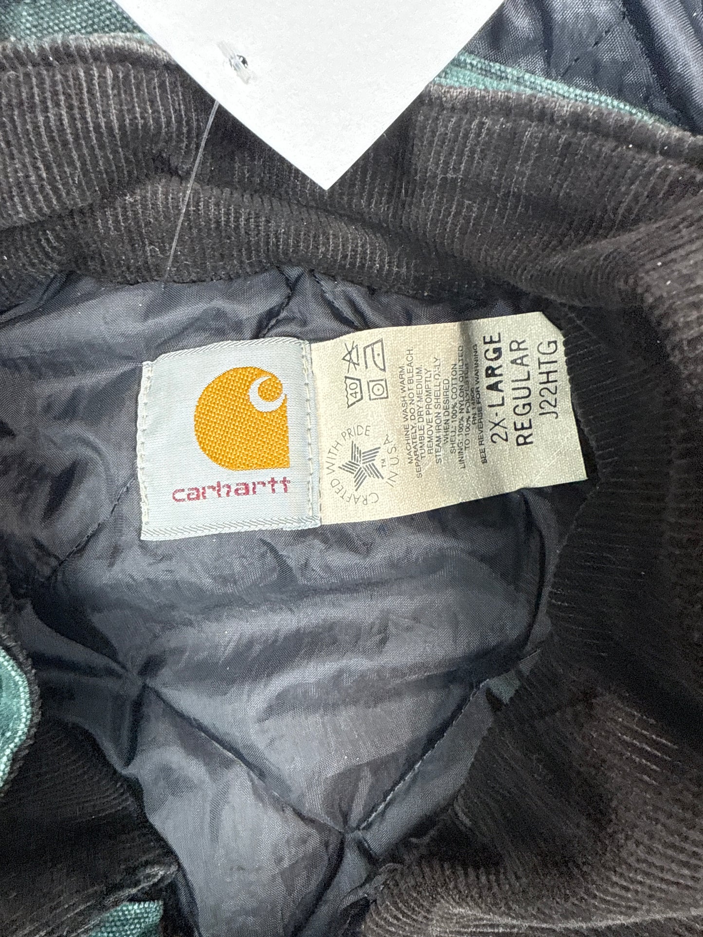 Carhartt Green Canvas Hooded Work Jacket (2XL)