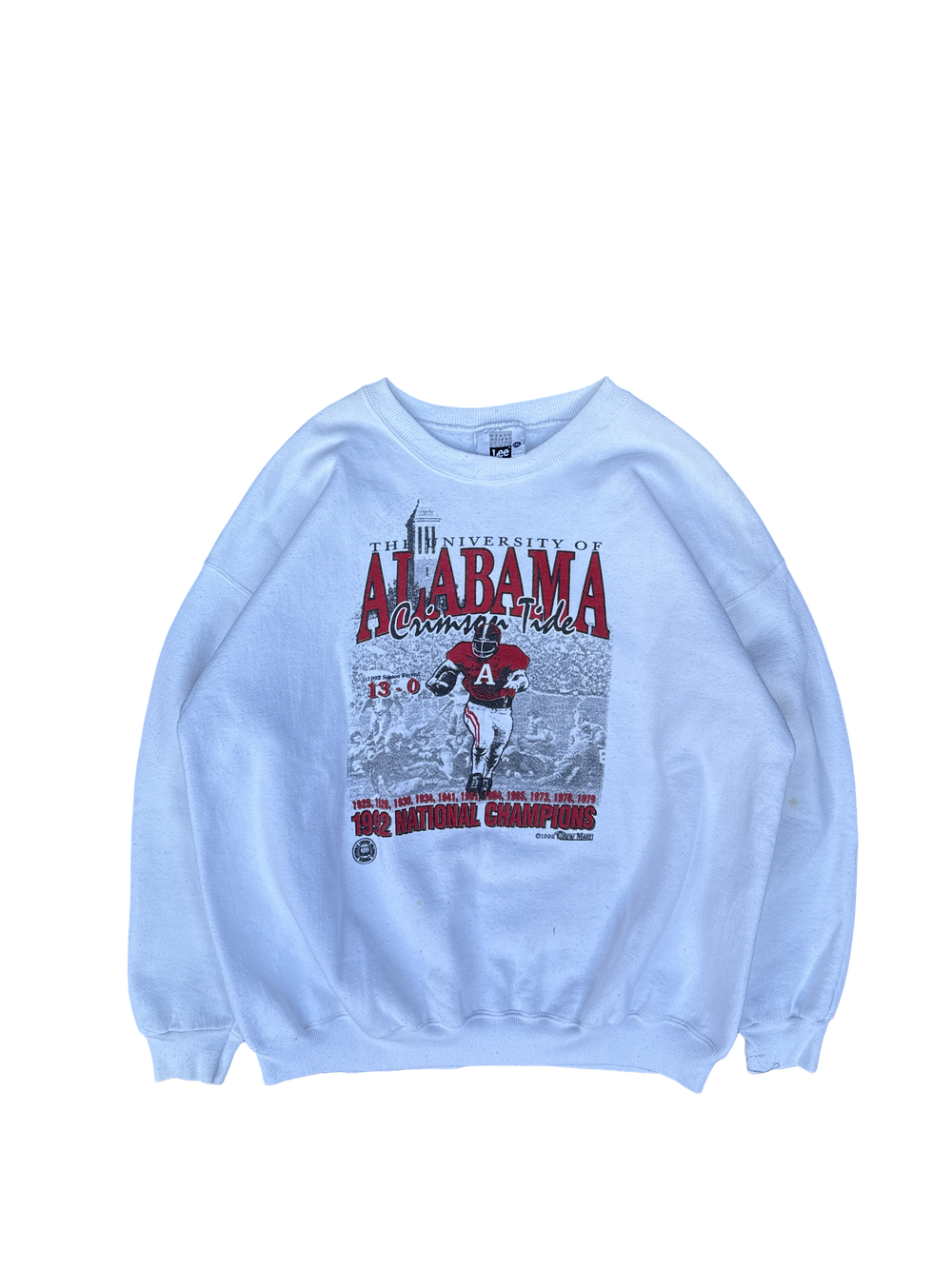 1992 Alabama Crimson Tide National Champions Lee Sweatshirt (2XL)