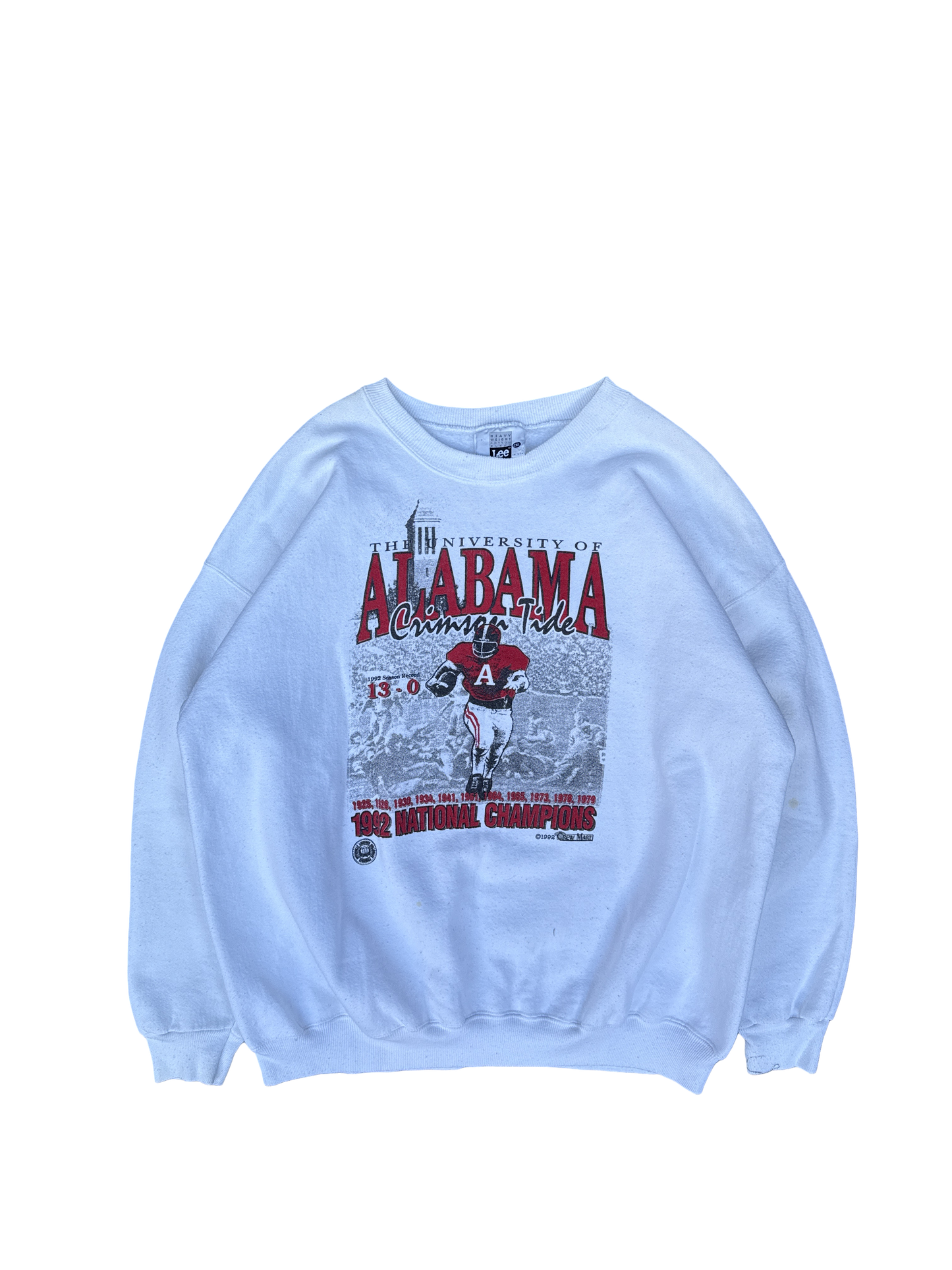 1992 Alabama Crimson Tide National Champions Lee Sweatshirt (2XL)