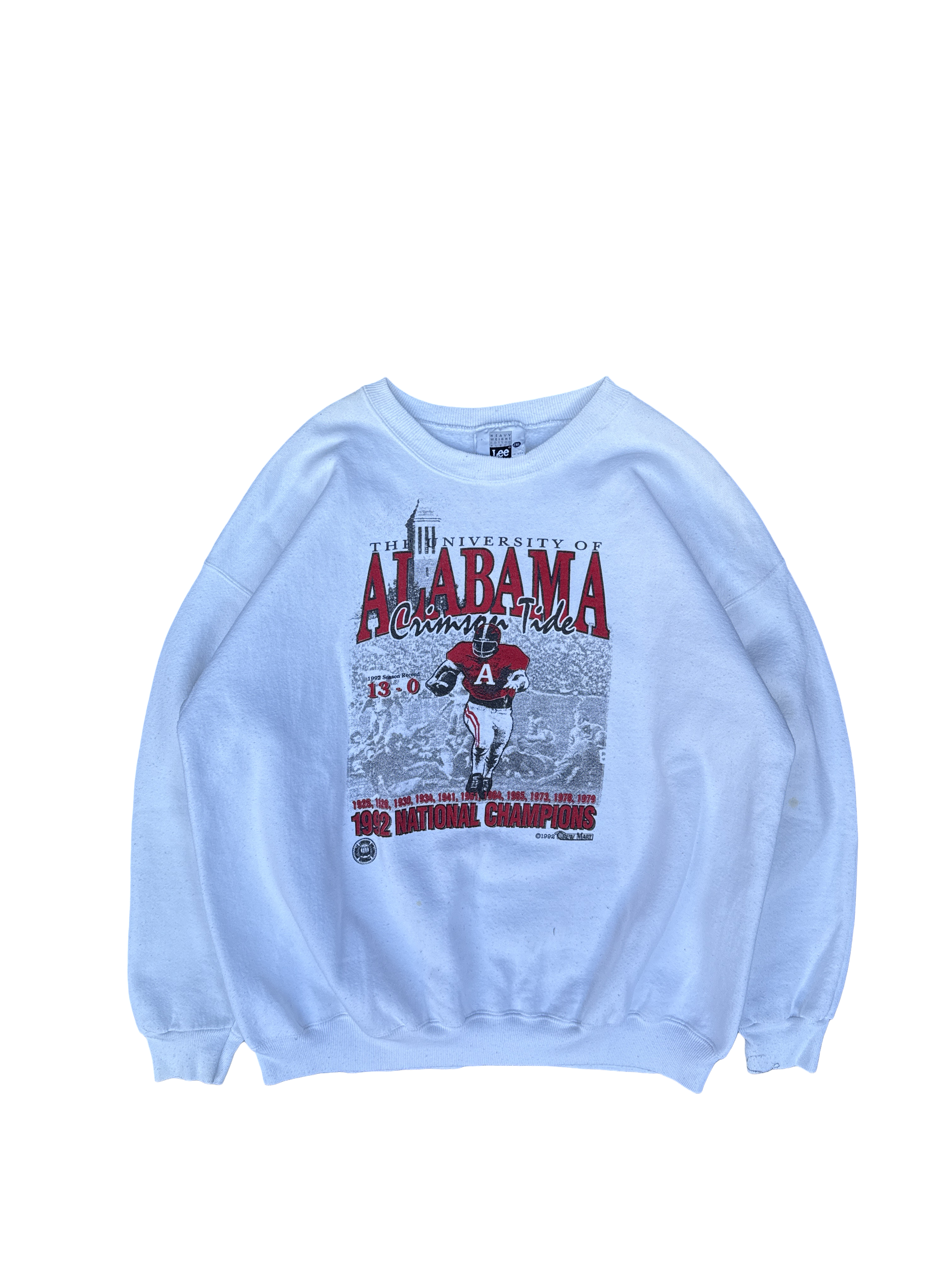 1992 Alabama Crimson Tide National Champions Lee Sweatshirt (2XL)