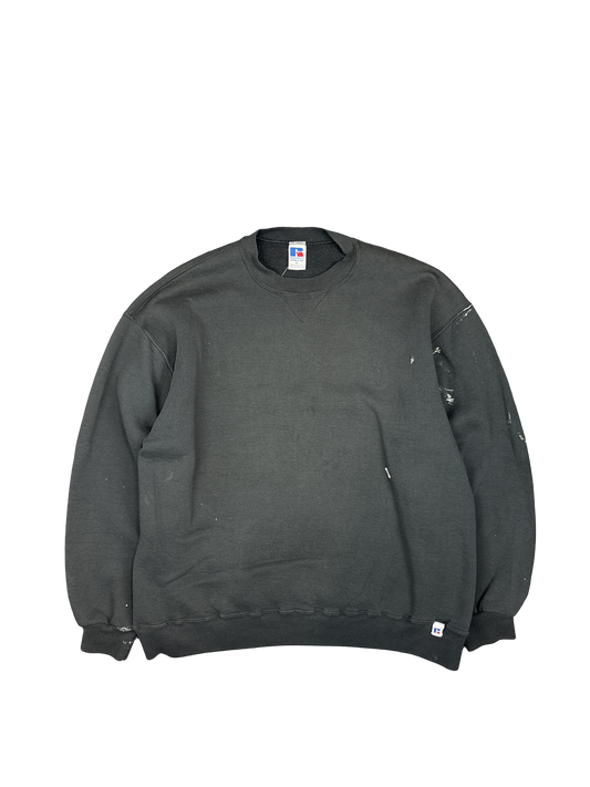 1990s Russell Athletic Black Crewneck Sweatshirt (XL)