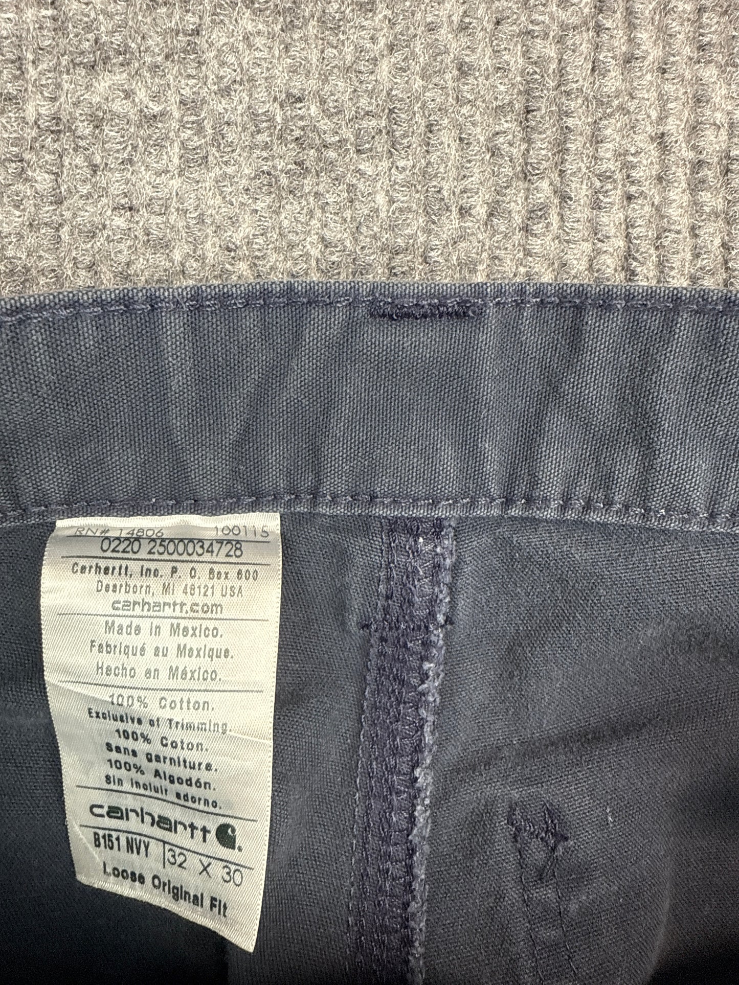 Carhartt Work Pants Navy Cotton Carpenter Style (W34 L32)