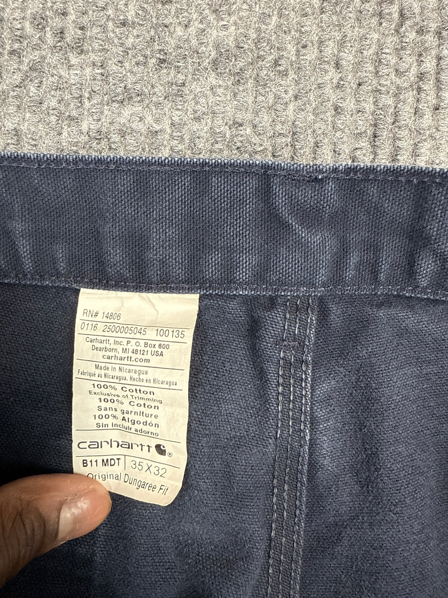 Carhartt B11 Original Dungaree Fit Work Pants (35x32)