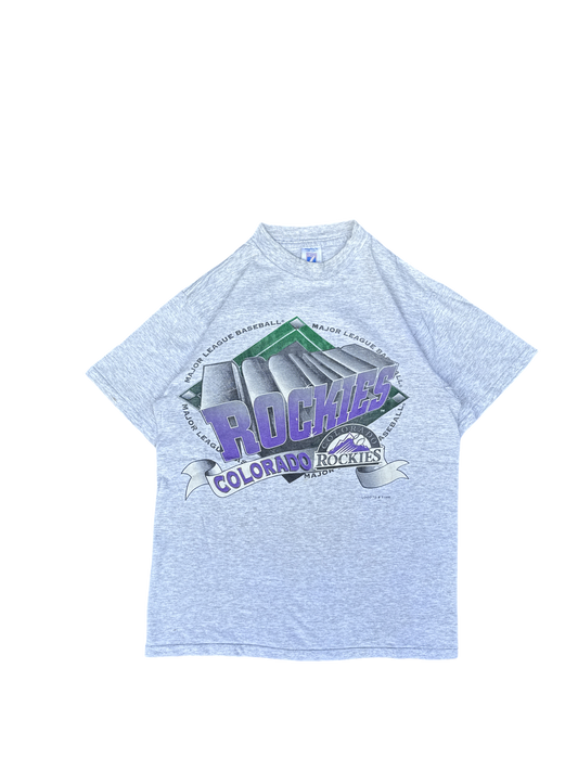 1990s Colorado Rockies MLB Logo 7 Graphic Tee (M)
