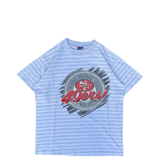 1990s San Francisco 49ers NFL Striped Graphic Tee (L)