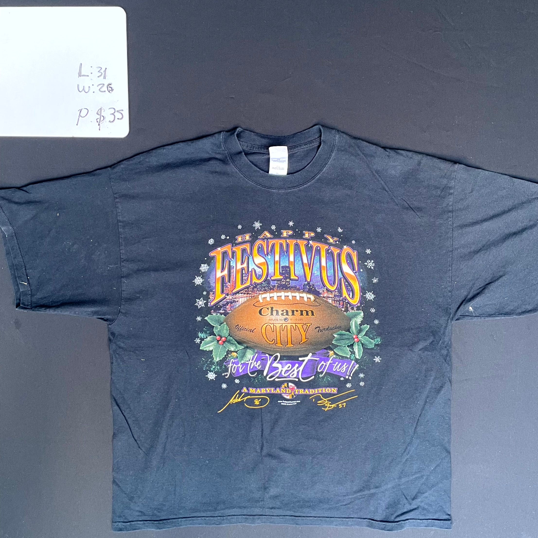 Festivus Charm City Football Graphic Tee (2XL)
