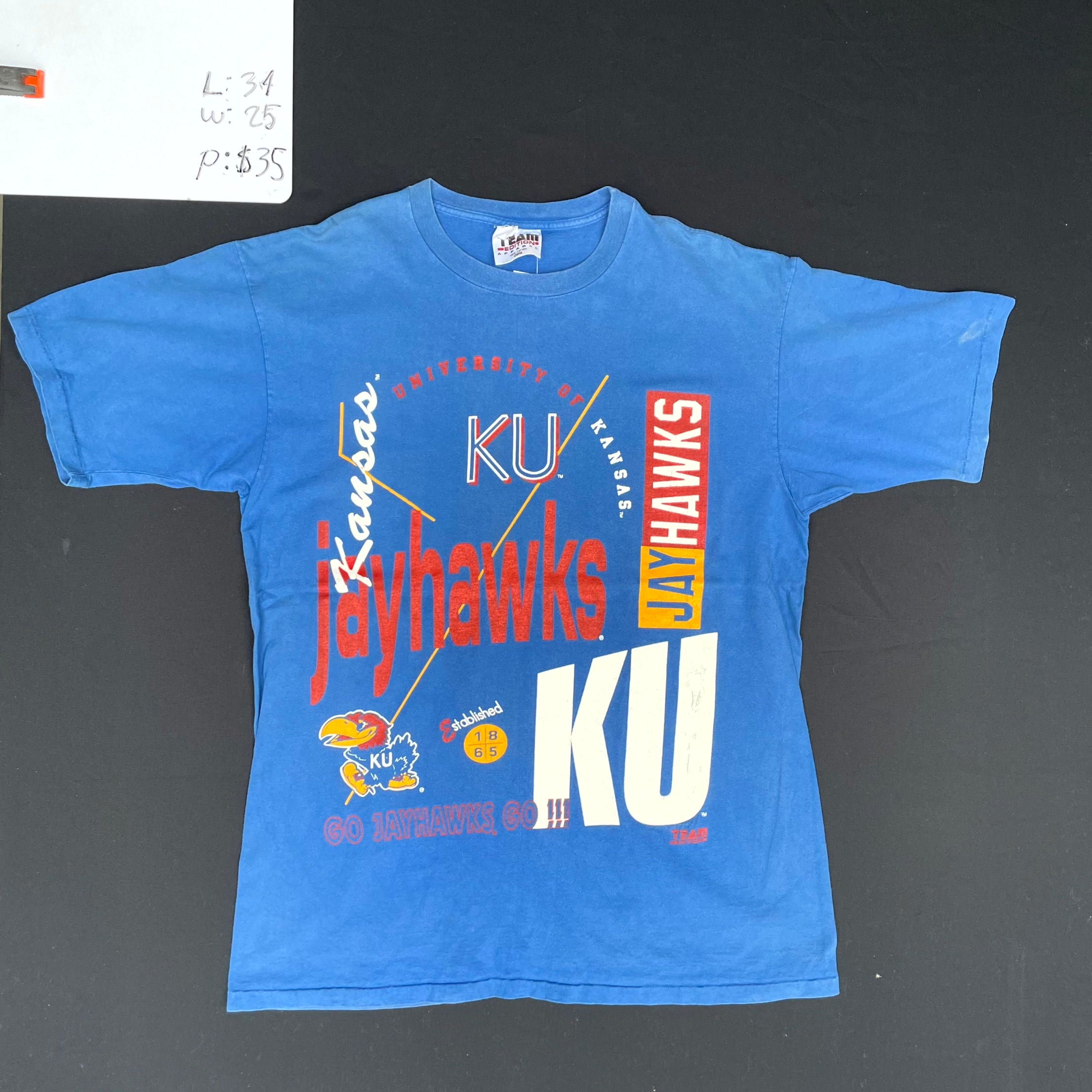 1990s Kansas Jayhawks Graphic T-Shirt (2XL)