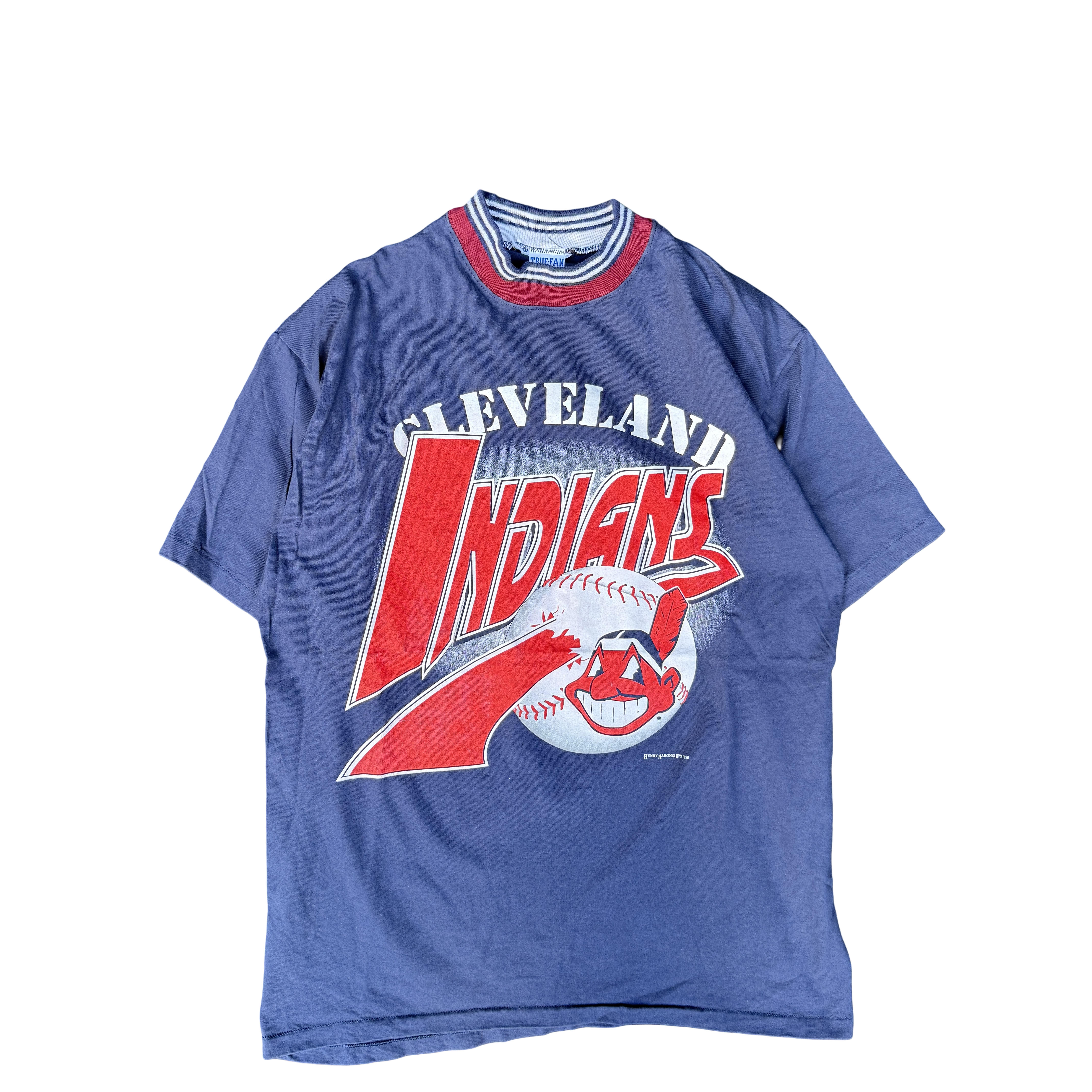 1990s Cleveland Indians True-Fan Sportswear Baseball Graphic Tee (L)
