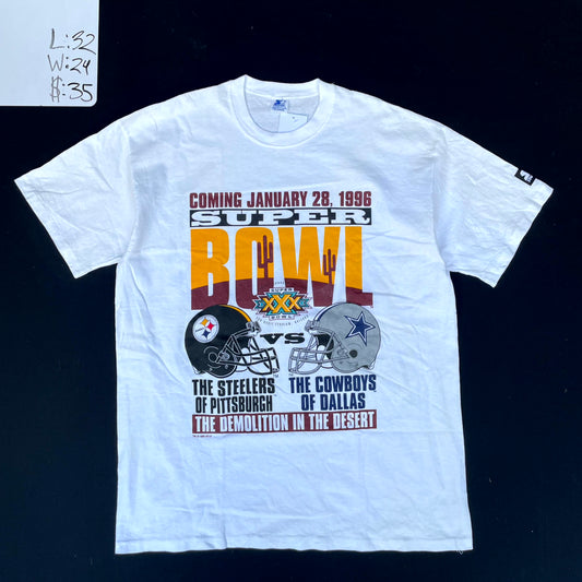 1996 Super Bowl XXX Steelers vs Cowboys Graphic Tee (2XL)