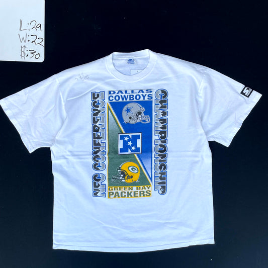 1990s Dallas Cowboys vs Green Bay Packers NFC Championship T-Shirt (L)